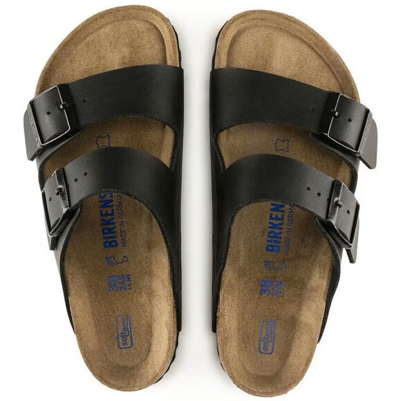 Birkenstock Arizona Birko-Flor - Black Leather Unisex Sandal Soft Footbed